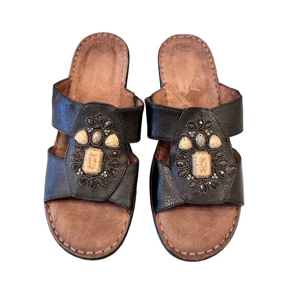 Natural Soul Saymore Wedge Sandals Size 6.5  EU 36.5 Black - Picture 6 of 7